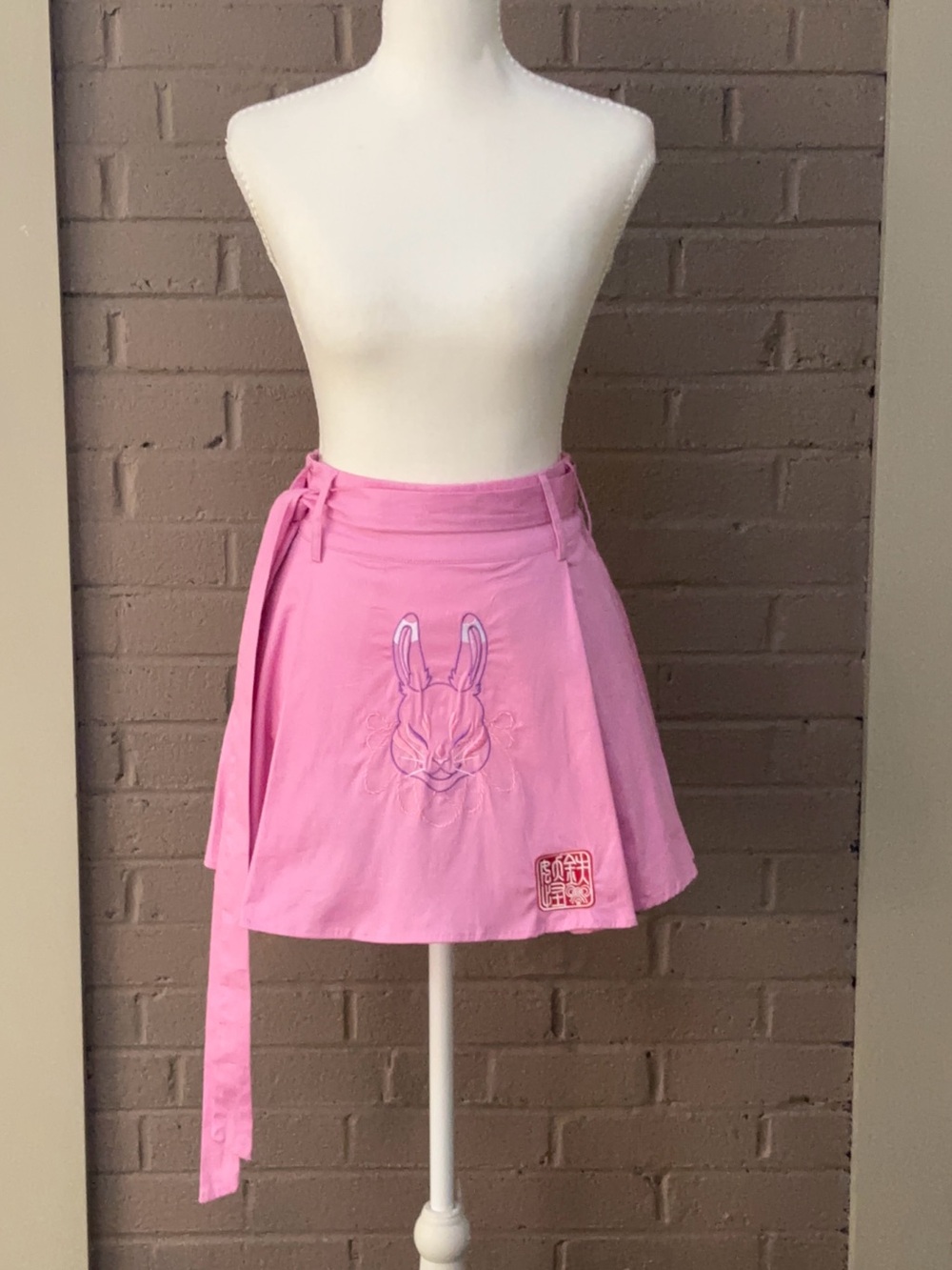 Iron Yokai  limited edition pink pleated miniskirt -Bunny S